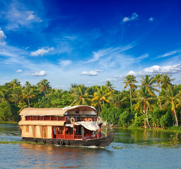 Houseboat on Kerala backwaters, India