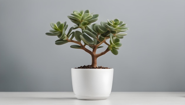 Houseplant jade plant money tree in stylish pot