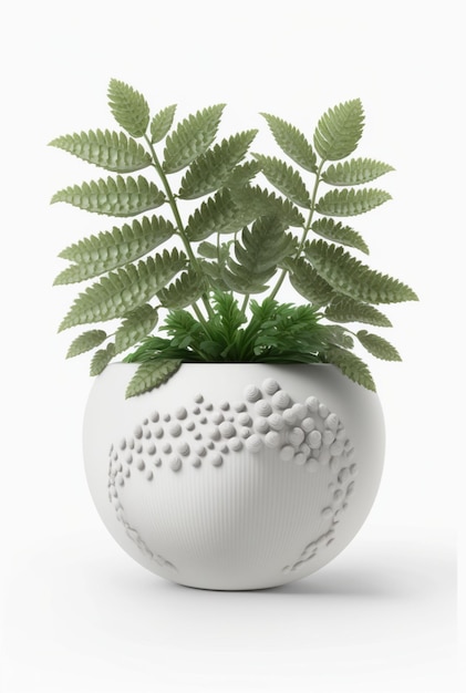 Houseplant in pot isolated white background interior design botanical concept Generative AI