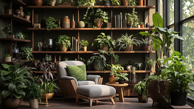 Houseplants in Modern Apartment