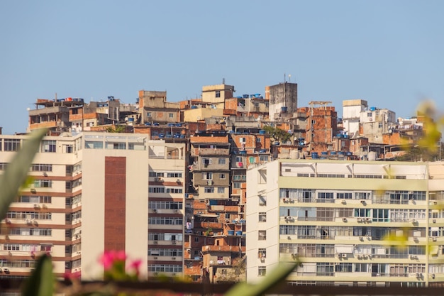 houses on Cantagalo Hill in Rio de Janeiro Brazil