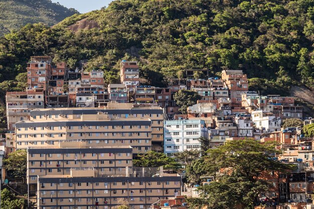 houses on Cantagalo Hill in Rio de Janeiro Brazil