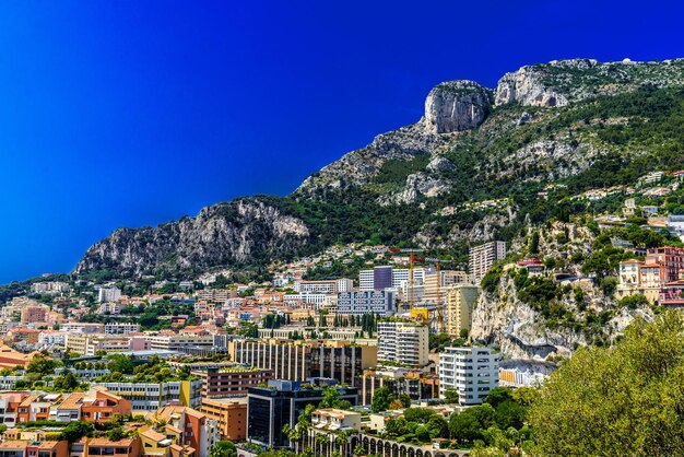 Houses on the cliff Fontvielle MonteCarlo Monaco Cote d'Azur French Riviera