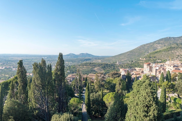 Houses in Tivoli in Italy view from Villa D'este