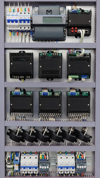 Photo housing of the electric control panel for the supply and distribution of electricity