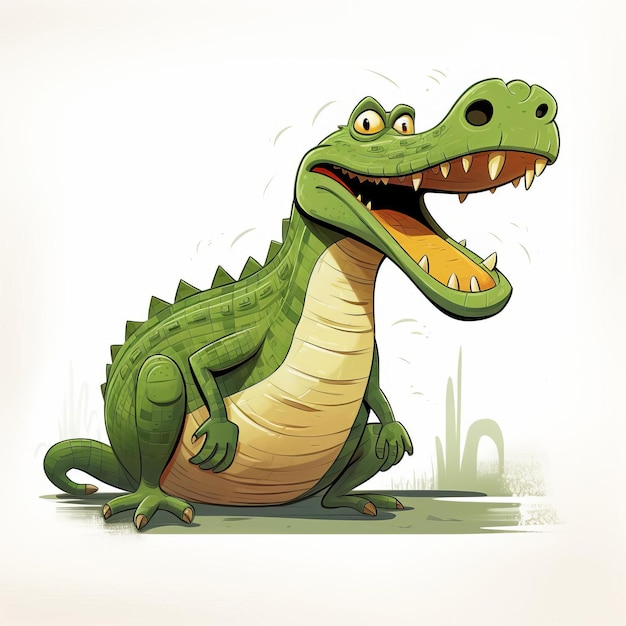 How To Draw A Slithering Crocodile With Head Lifted Up Cartoon Style