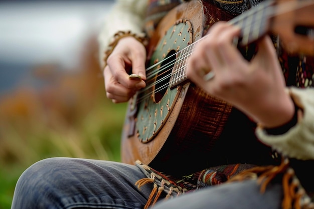 Photo how to mix traditional irish folk music with conte generative ai