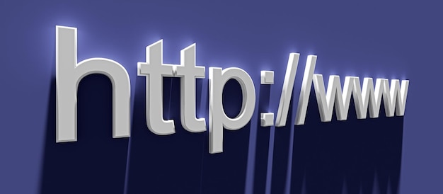 Http www internet web address in search bar of browser 3d rendering