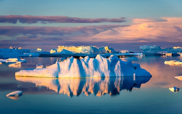 A hu iceberg from the nearby Ilulissat ice for floating near Ilulissat AI_Generated