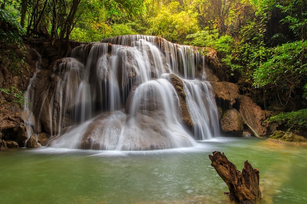 Huai Mae Khamin waterfall in deep forest, Thailand