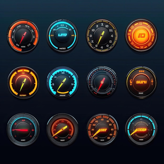 hud games speedometer ai generated race background futuristic ui abstract screen hud games speedometer illustration