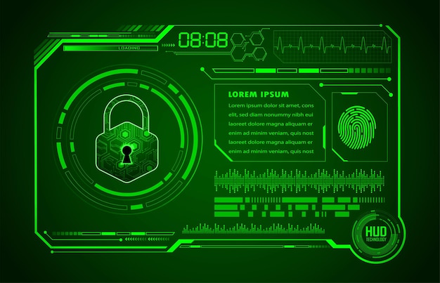 hud Padlock digital cyber security