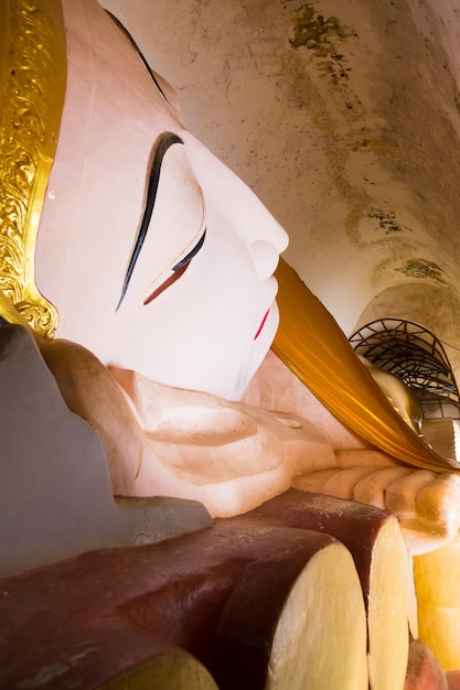 Huge Reclining Buddha Image at Manuha Pagoda Bagan Myanmar