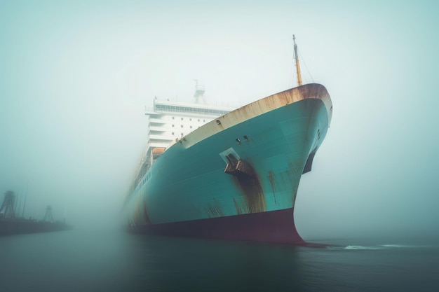 Huge ship fog Travel industry Generate Ai