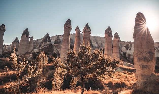 Huge structures of love valley in cappadocia turkey