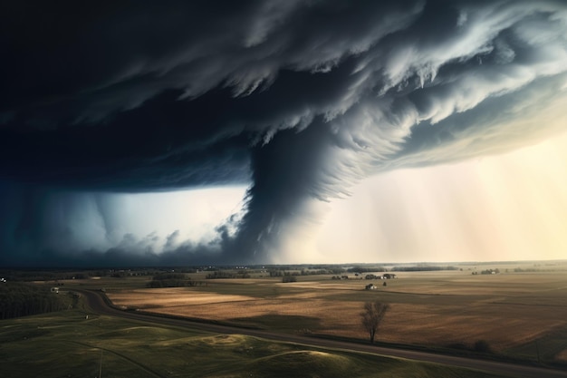 A huge tornado in nature