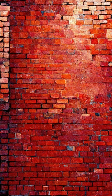 a huge wall covered with red bricks