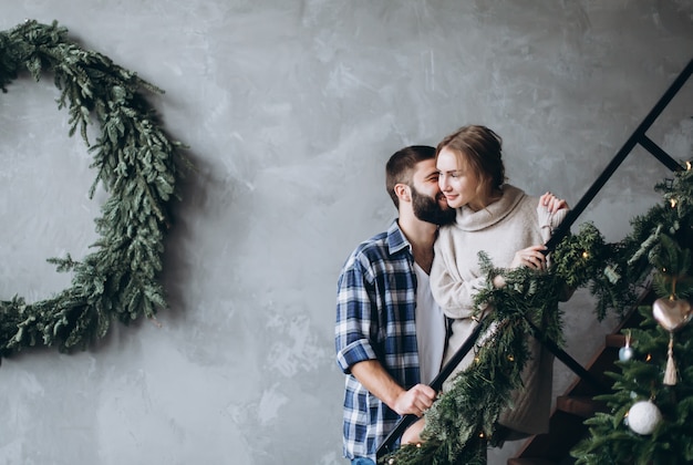 Hugging couple in love