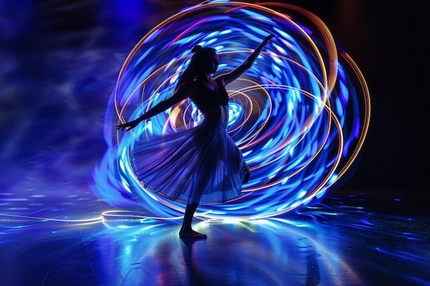 Hula hooping with rhythmic movements ar generative ai