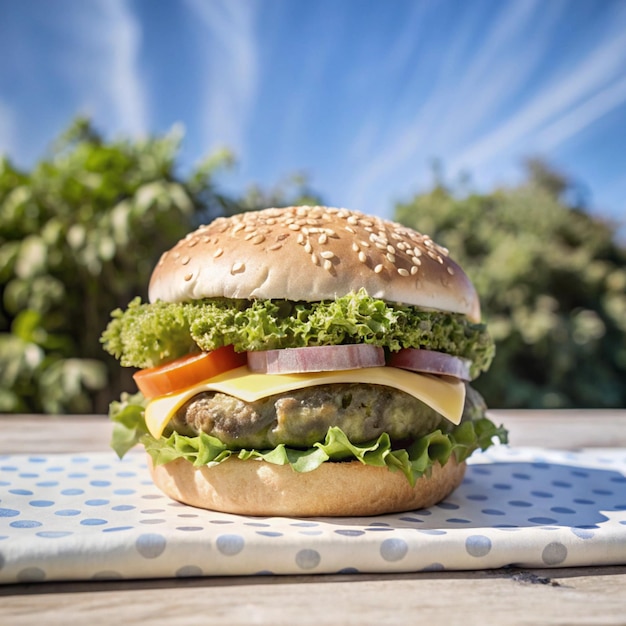 Photo hum burger with chees isolated on transparent background