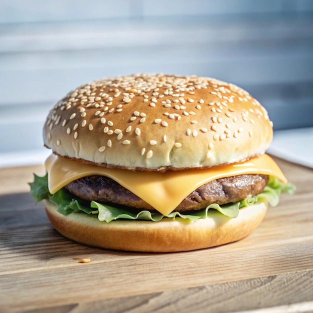 Photo hum burger with chees isolated on transparent background