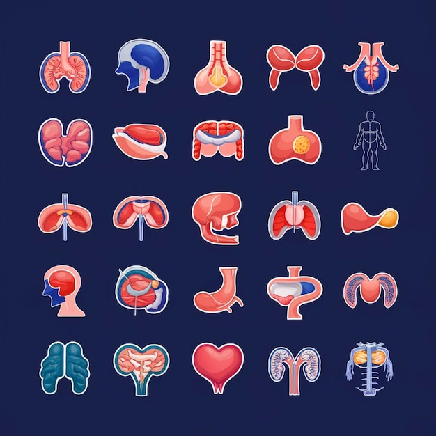 Photo human anatomy wheellike icons