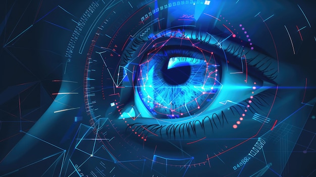 Human android cyborg eye futuristic control protection personal internet security access