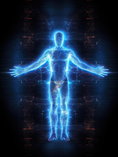 Human aura techno aura electric waves impulses and flashes