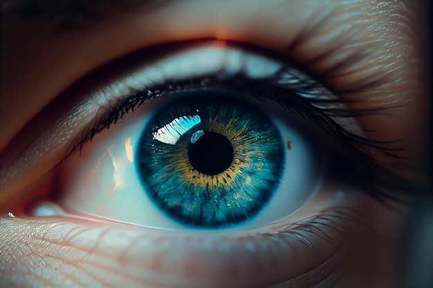 Human blue eye close up Generative AI