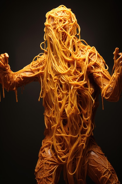 Human body made of italian pasta