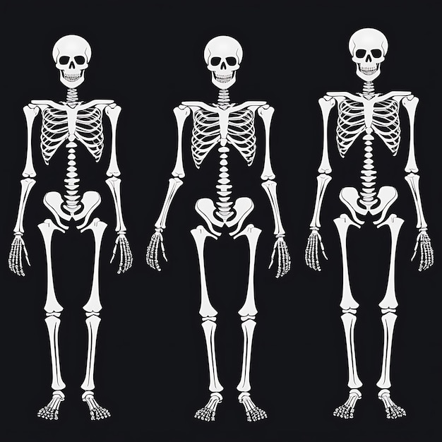 Photo a human body skeleton for halloween isolated human skeleton anatomy