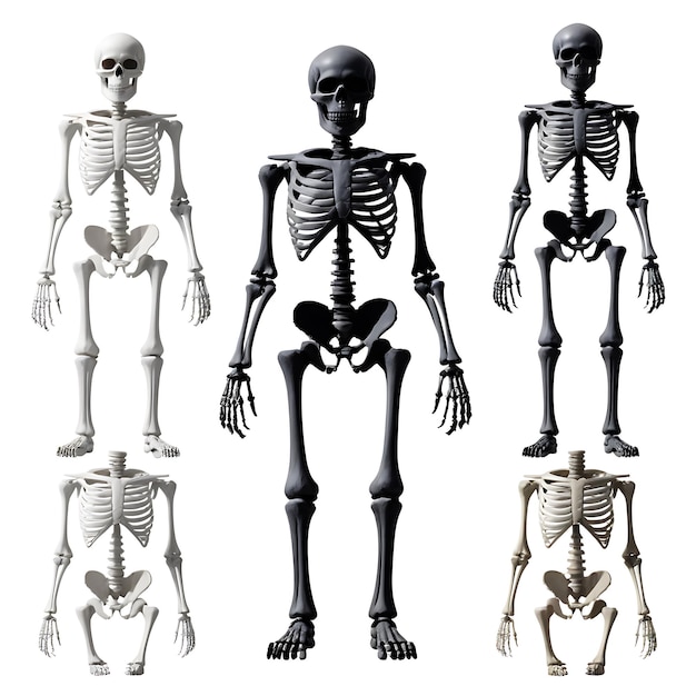 Photo a human body skeleton for halloween isolated human skeleton anatomy