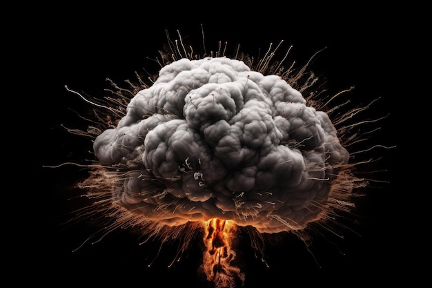 Human brain atomic explosion Generate Ai