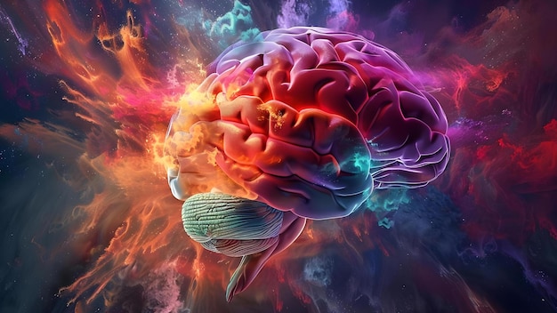 Human brain nurtures creativity and positivity through selfcare and positive thinking Concept Positive Thinking SelfCare Creativity Boost Mental Wellness Positivity Mindset