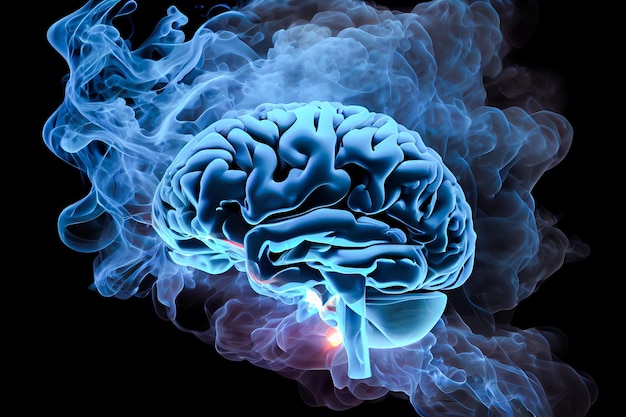 Human brain in smoke Generative AI Generative AI