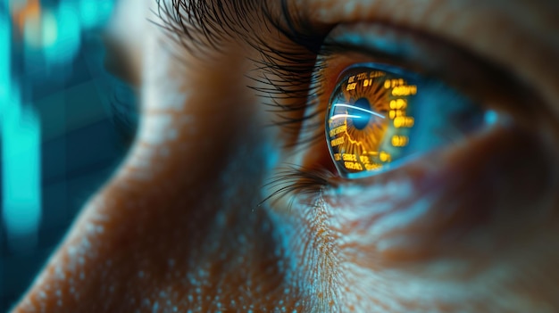 Human Eye Reflecting Cryptocurrency Data