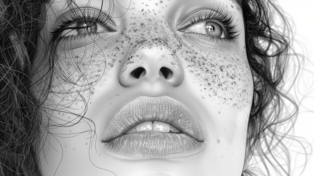 Photo human faces portraits with intricate detail