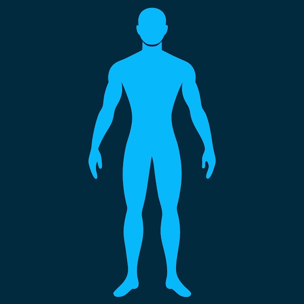 Human full body Silhouette image art for vector illustration on blue background