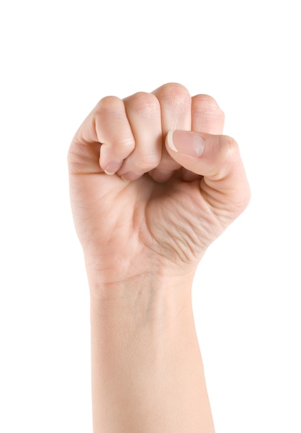 Human hand isolated on white background