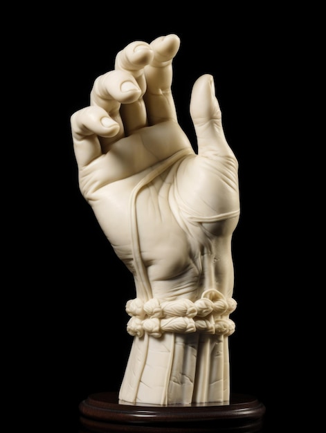 A human hand made of ivory