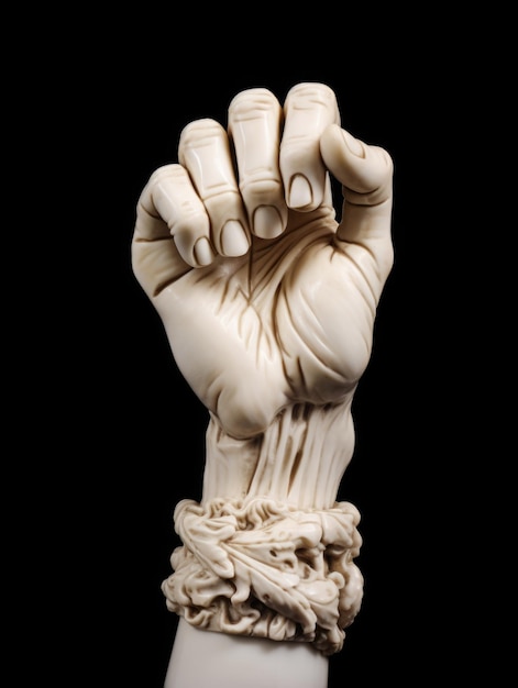 A human hand made of ivory