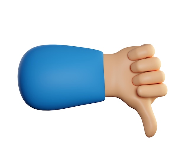 Human hand thumb down symbol with fingers gesture