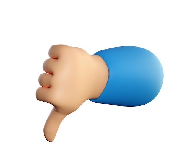 Human hand thumb down symbol with fingers gesture