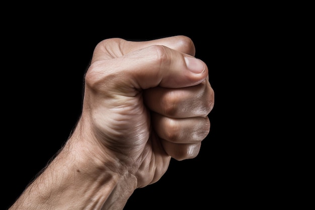 Photo human hand with a clenched fist