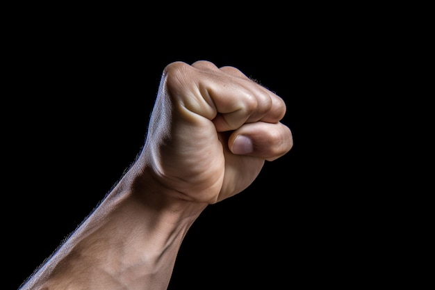 Photo human hand with a clenched fist