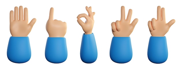 Human hands set in cartoon style