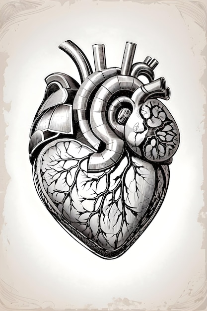 Human health medical Anatomical human heart Vector illustration