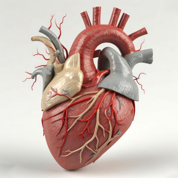 Human heart close up 3d