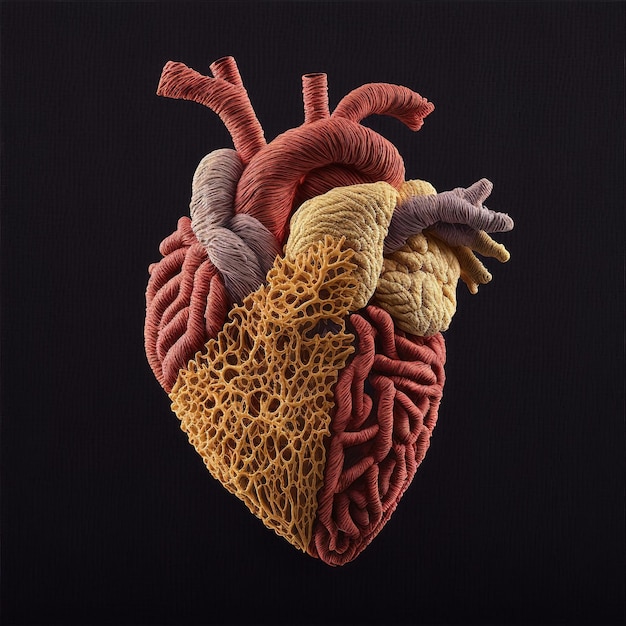 Human heart illustration design in 3d digital art design