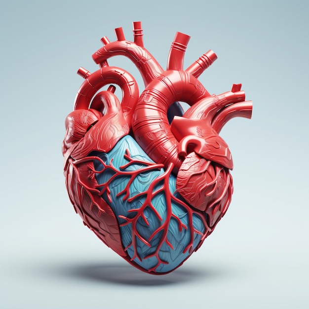 Human heart model 3d illustration